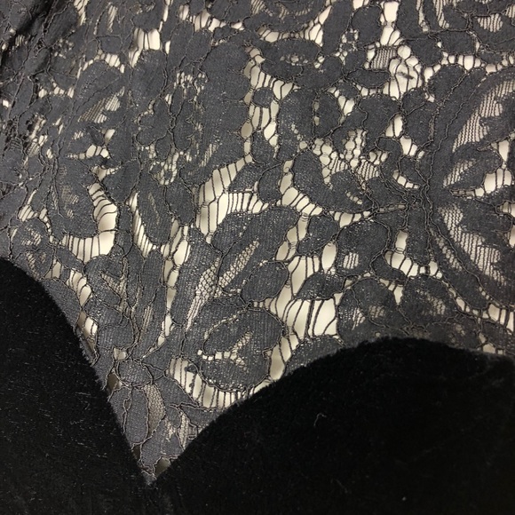 Fame & Partners Black Lace/Velvet Sweetheart Neckline Boycon Mini Dress Size 8 - Picture 7 of 12